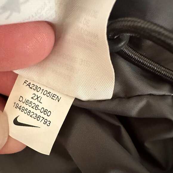 NWT Nike Team Black 550 Down Filled Parka Puffer Coat Men's 2XL XXL Customized - Picture 8 of 9